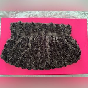 Betsey Johnson black rose clutch